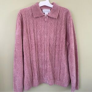 Alfred Dunner Fleece Zip Up Sweater